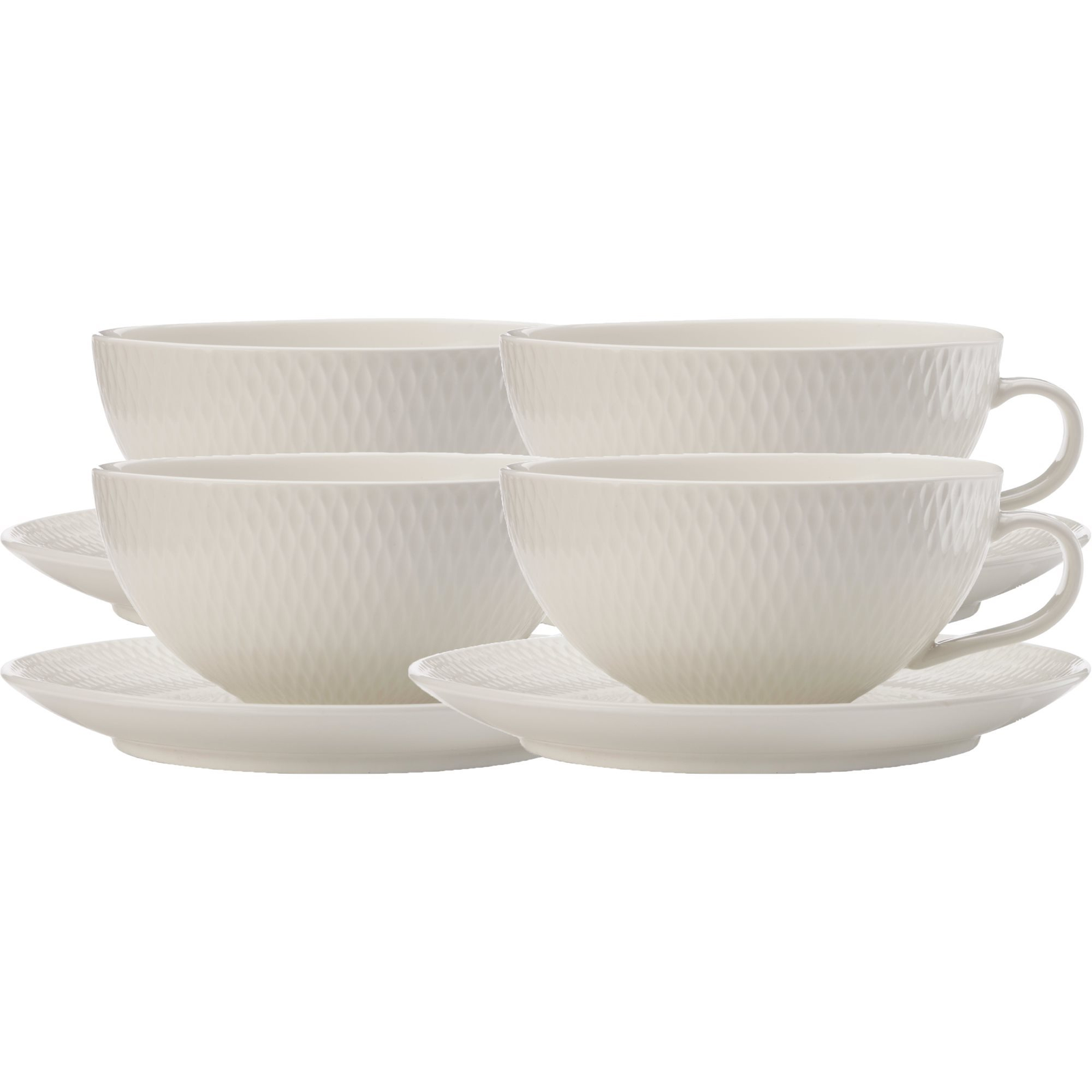 Maxwell &amp; Williams DIAMONDS teáscsészekészlet csészealjjal, 4 db, 250ml (DV0067)