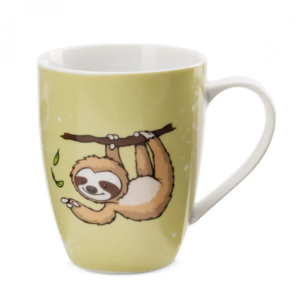 Nici Slobby a lajhár 310 ml porcelán Bögre ajándéktárgy - Zöld mintás