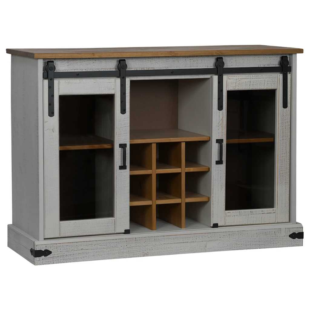 HALDEN fehér tömör fa komód 2 tolóajtóval 112x40x80 cm (4018426)