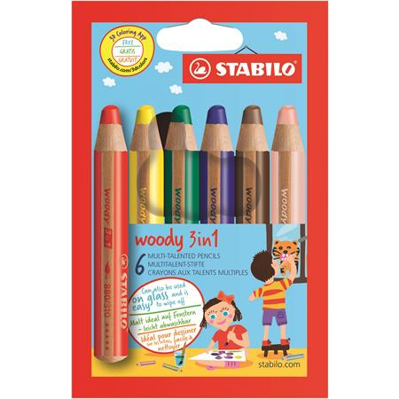 STABILO Woody 3 in 1 Multicolore 6 pz