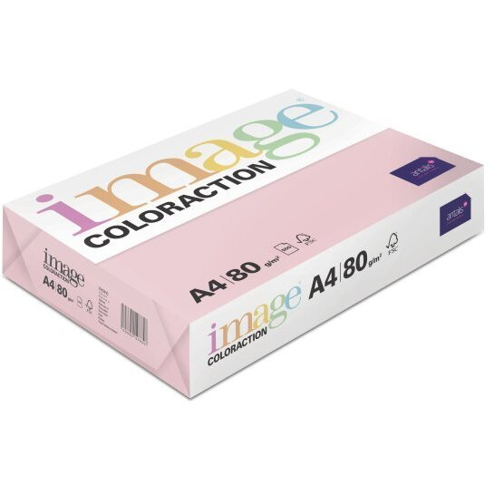 Staples Image, Coloraction, Tropic/pale pink Kopipapir, træfri ECF, 80g/m2, 210mm x 297mm, A4, Smal bane, pa