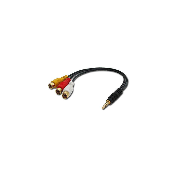 Lindy 35539 composite videokabel 0,25 m 3.5mm 3 x RCA Sort