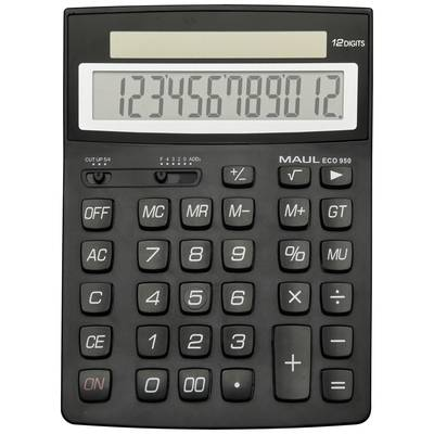 Maul  ECO 950 Asztali számítógép Fekete Kijelző (számjegy): 12 Napenergiával üzemeltetett (Sz x Ma x Mé) 155 x 210 x 33 mm (7268990)