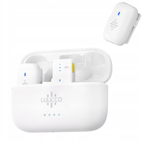 2x Mini Bezprzewodowy Mikrofon Krawatowy 100m Do Telefonu Usb Type-c Usb-c / Minipods K2 / Biały
