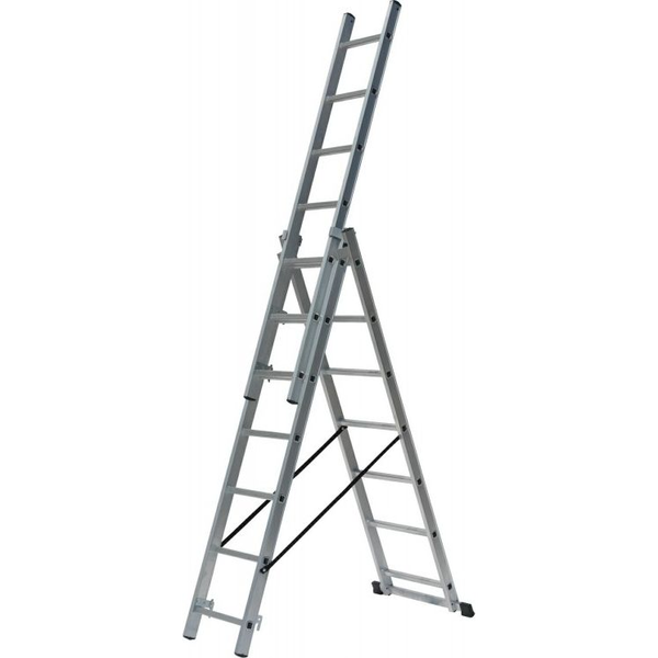 AWTools profi létra, 3 részes, alumínium, 150kg, 3x7 fok