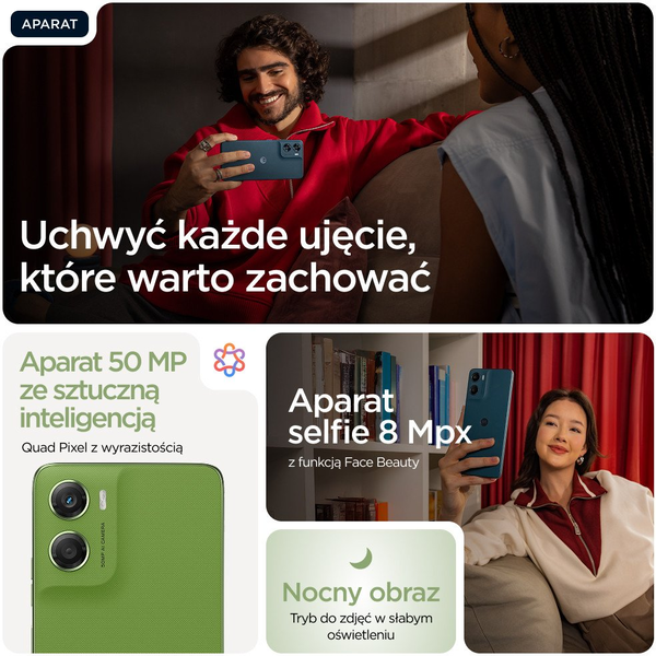 Motorola moto g06 17,5 см (6.88") Двойна SIM карта Android 15 4G UBS тип C 4 GB 256 GB 5200 mAh Зелен