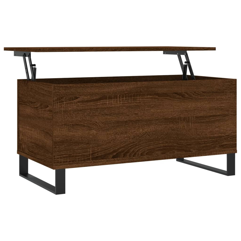 barna tölgyszínű szerelt fa dohányzóasztal 90x44,5x45 cm (830987)