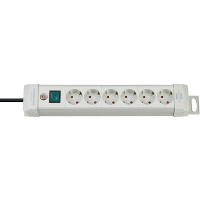 Brennenstuhl 1955560100 Elosztó kapcsolóval 6 részes Fehér Védőérintkezős 1 db (1955560100)