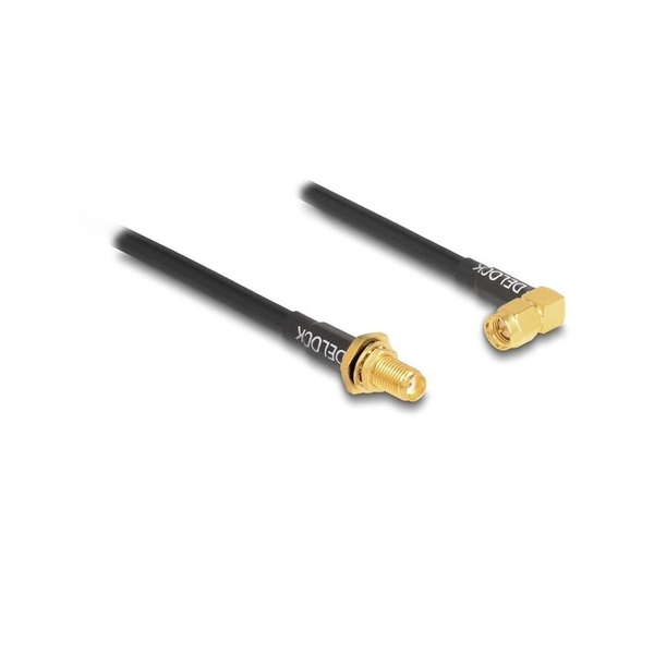 Antena RTV Delock DeLOCK Kabel antenowy SMA żeński złącze bryzgoszczelne na SMA męski 90° RG-58 30 cm