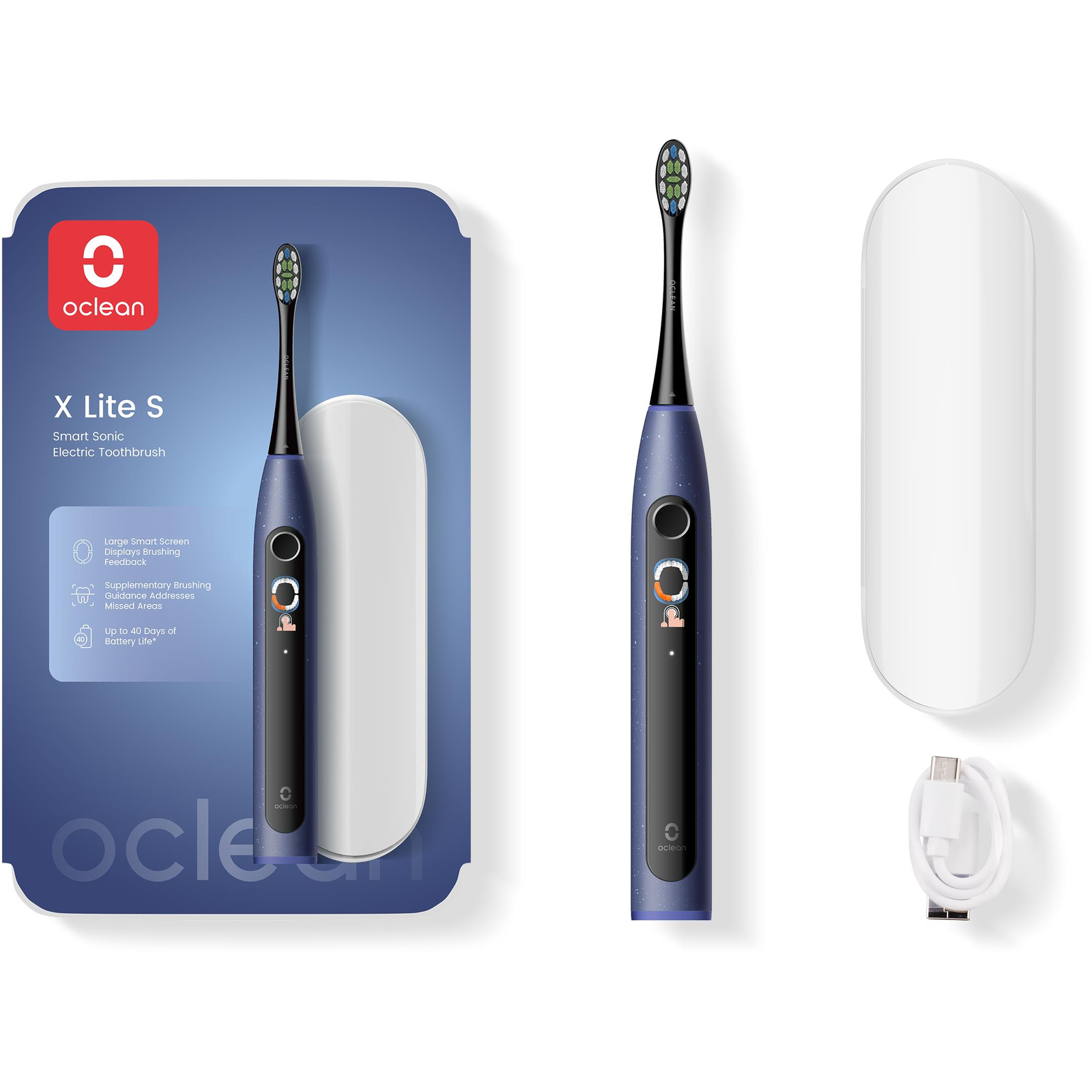 Oclean X Lite Szónikus Elektromos Fogkefe 5 Program IPX7 Kék (6970810556407)