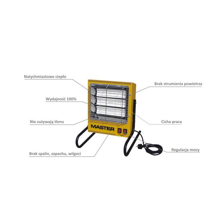 MASTER TS3A Infravörös elektromos fűtőberendezés (0,8/1,6/2,4kW) (4012.354)