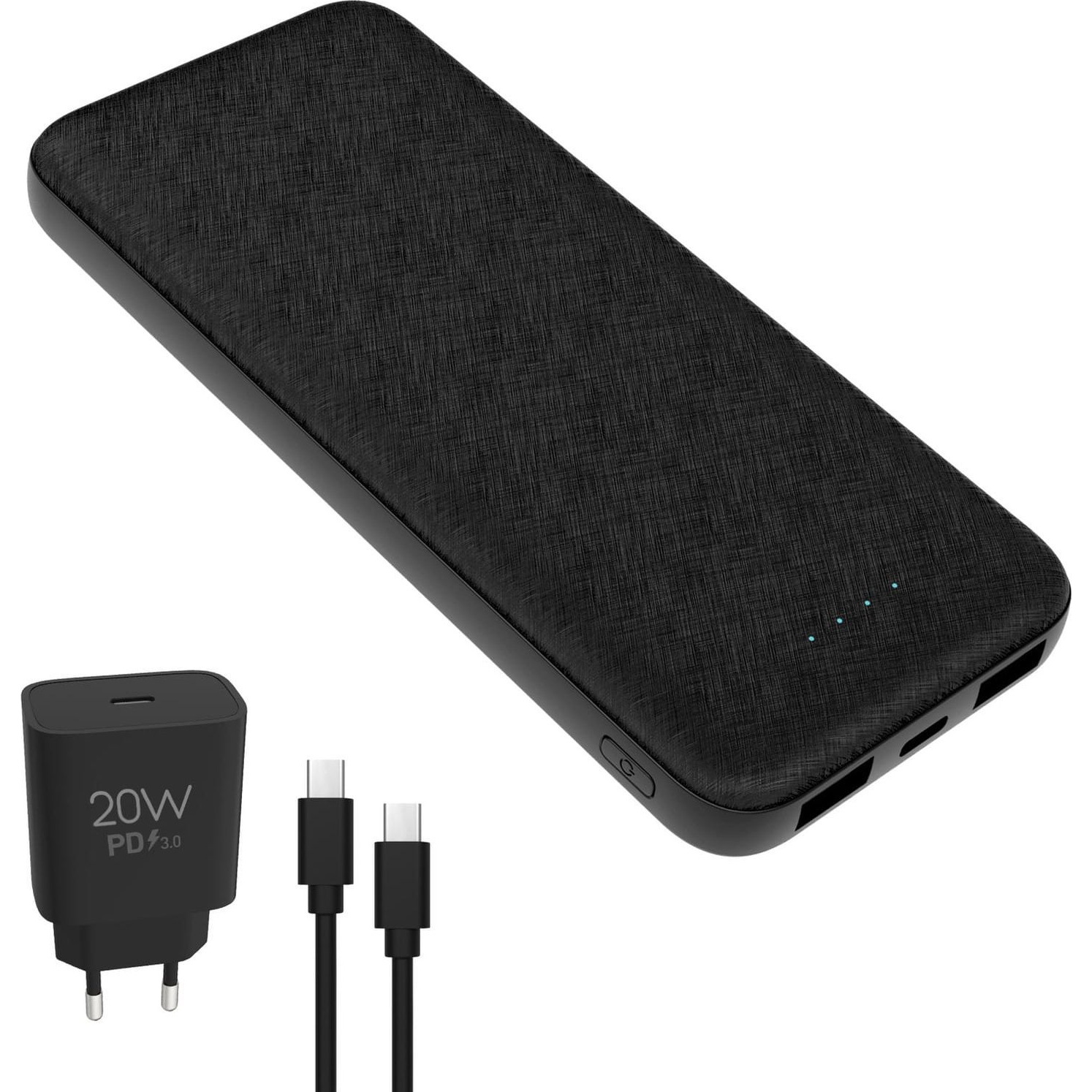 Platinet PMPB10SETB 10000mAh 20W PD Charger PowerBank Black (PMPB10SETB)