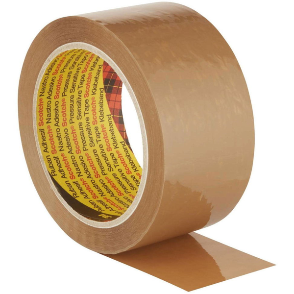 3M™ Scotch Wrapping Tape 371 for fast, strong and reliable bonding, 50 mm × 66 m, brown