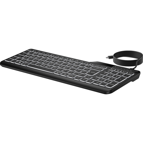 HP 405 Multi-Device Backlit Wired Keyboard tastatur Kontor USB QWERTY Engelsk Sort