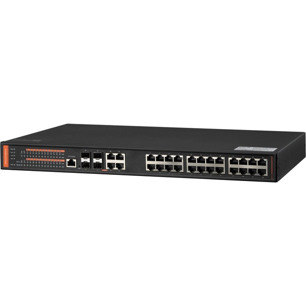 BCS BCS-SP24G04G-4SFP-M Kezelt PoE Switch 24 Port 1Gbps 400W Teljesítménnyel
