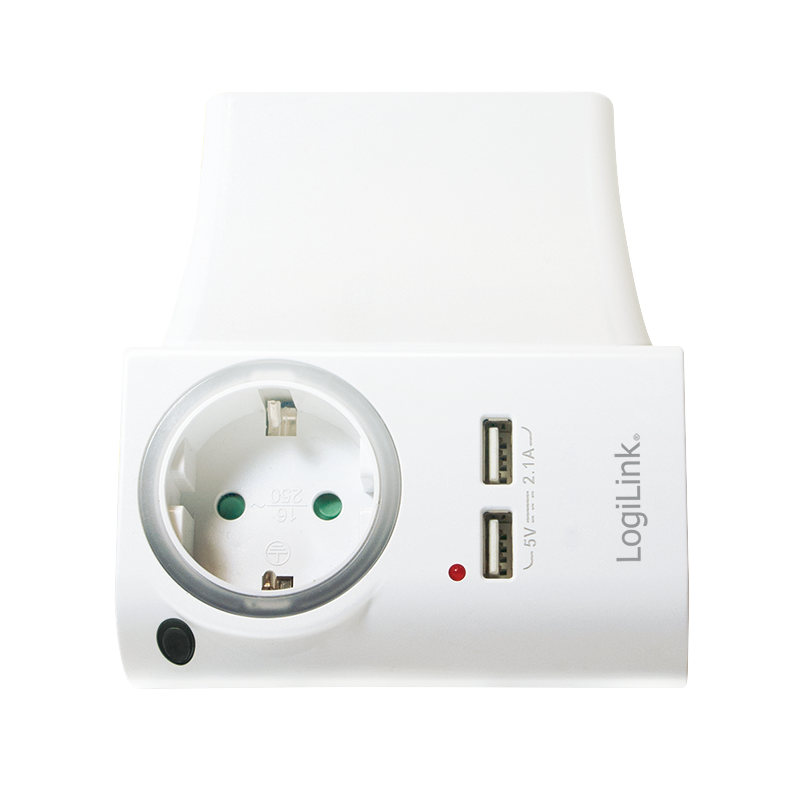 LogiLink Hálózati 2xUSB töltő (5V / 2100mA) Fehér (PA0165)