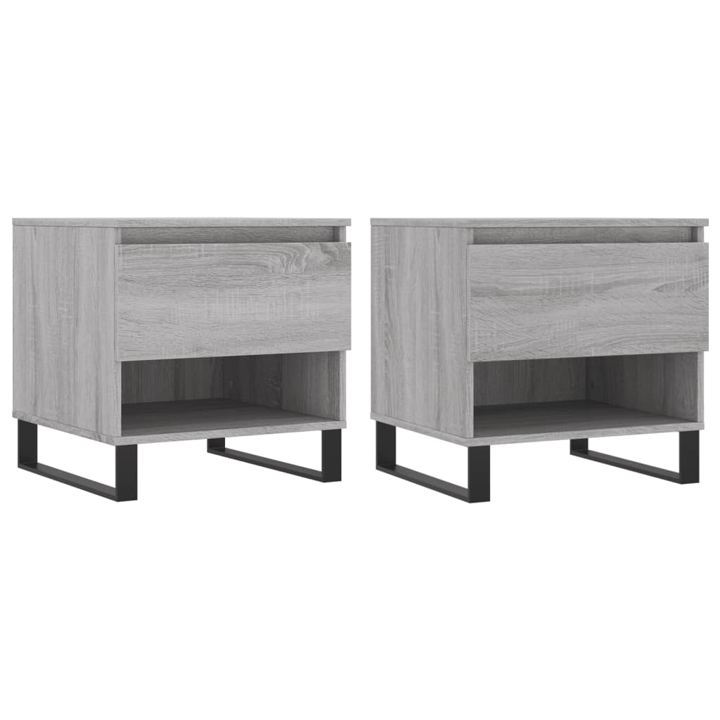2 db szürke sonoma szerelt fa dohányzóasztal 50 x 46 x 50 cm (830937)
