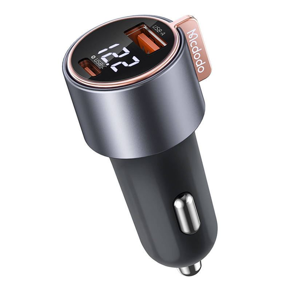 Incarcator Auto Mcdodo Dual Port 1x USB, 1x Type-C Digial Display, PD Fast Charging 75W, Negru