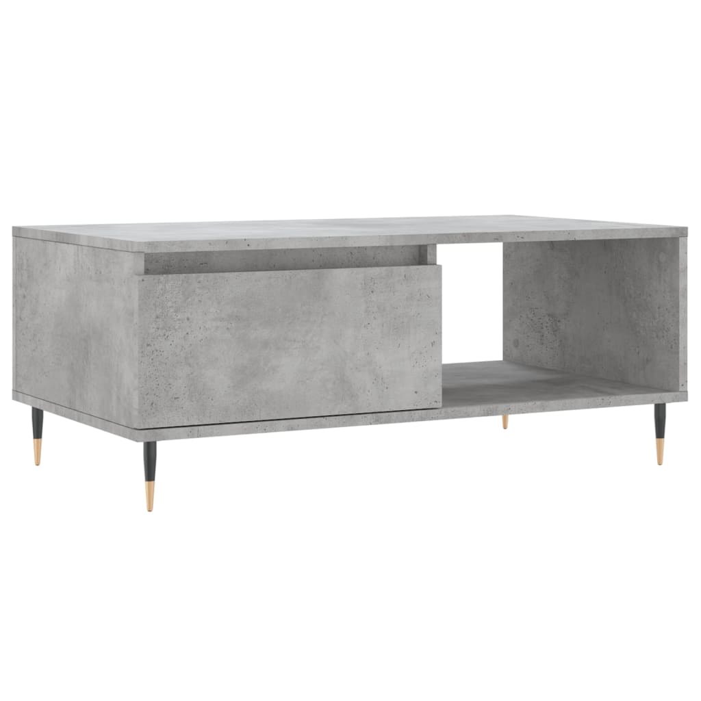 betonszürke szerelt fa dohányzóasztal 90x50x36,5 cm (830560)