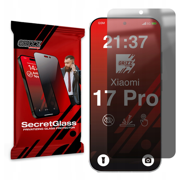 Matowe szkło prywatyzujące GrizzGlass SecretGlass do Xiaomi 17 Pro