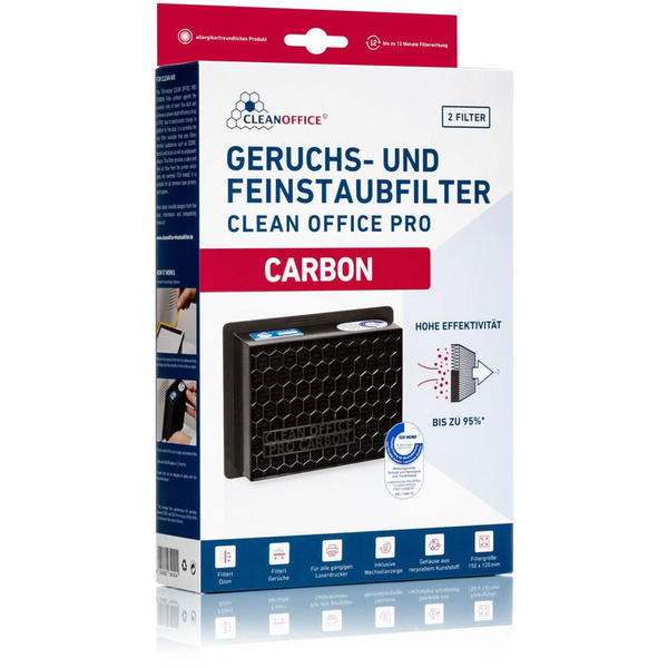 Clean Office Drucker Feinstaubfilter Carbon 150x120x50mm 2er