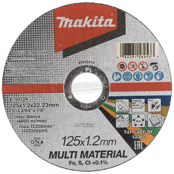 Makita E-10724 Vágótárcsa készlet - 125mm (10db / csomag)