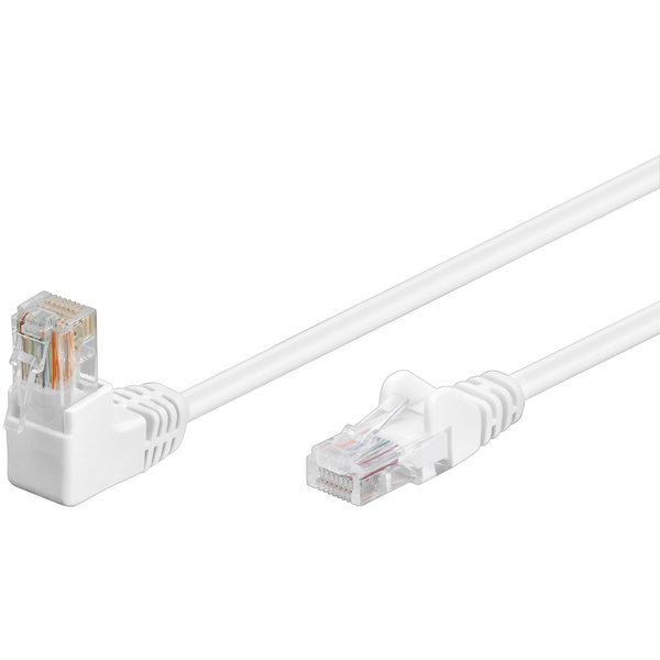Goobay 94164 U/UTP CAT5e 90° Derékszögű Patch kábel 2m - Fehér