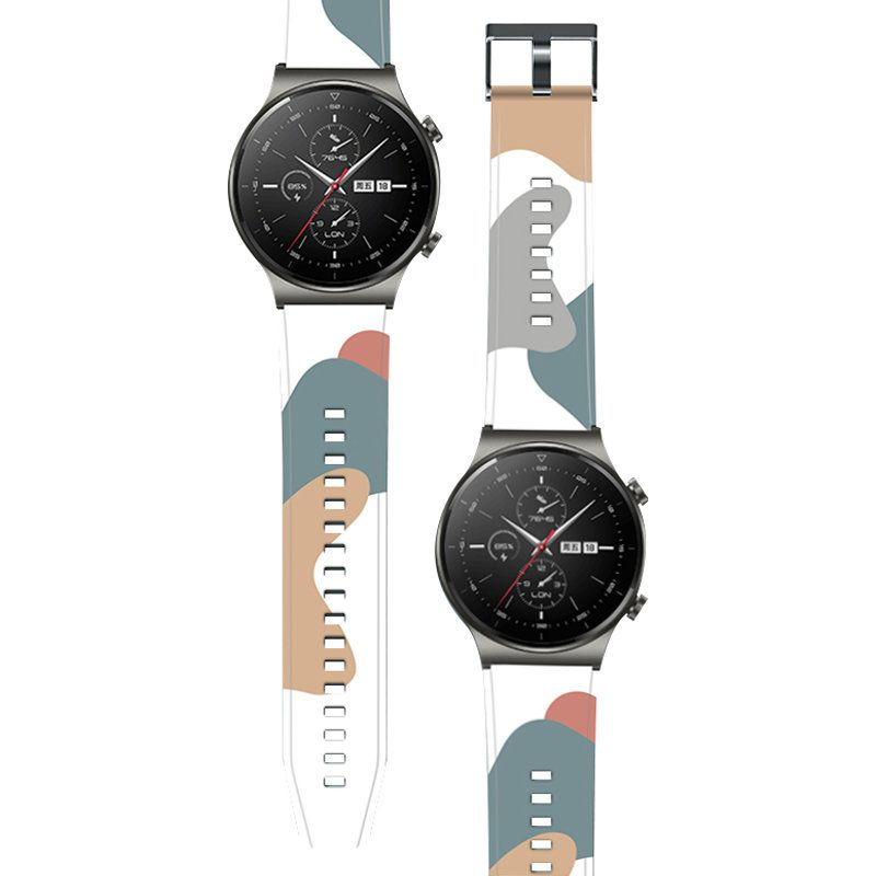Hurtel Strap Moro Szíj Huawei Watch GT2 Pro Camo Fekete Szilikon (9145576237625)