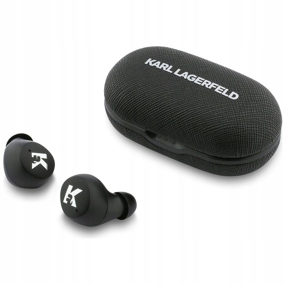 Karl Lagerfeld Enc Saffiano Logo Bluetooth Fülhallgató Sztereo V5.4, Aktív Zajszűrő + Töltőtok, Fekete