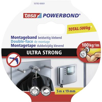 Kétoldalú ragasztószalag 5 m x 19 mm ultra erős Tesa® POWERBOND® 55792-01 (55792-01)