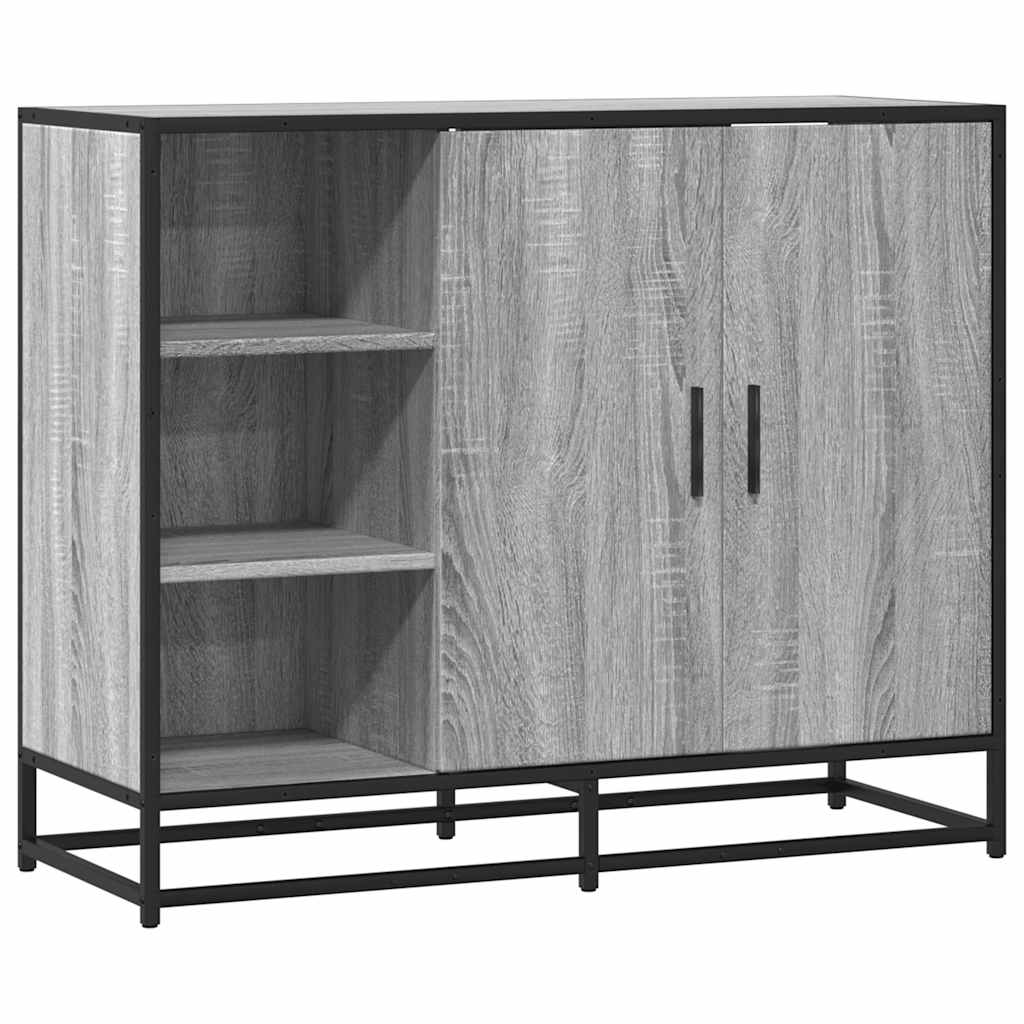szürke sonoma színű szerelt fa tálalószekrény 92 x 35 x 76 cm (849022)