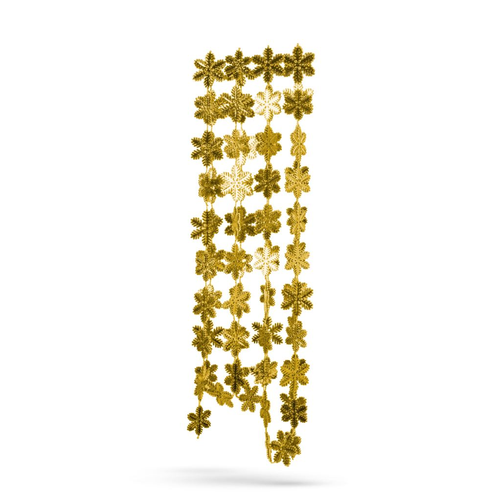 Family karácsonyi aranyszínű hópehely girland 2,7m (58616B) (58616B)