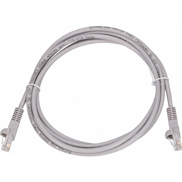 Cablu de retea, Extralink, cat 5e, 2 m, UTP, Gri