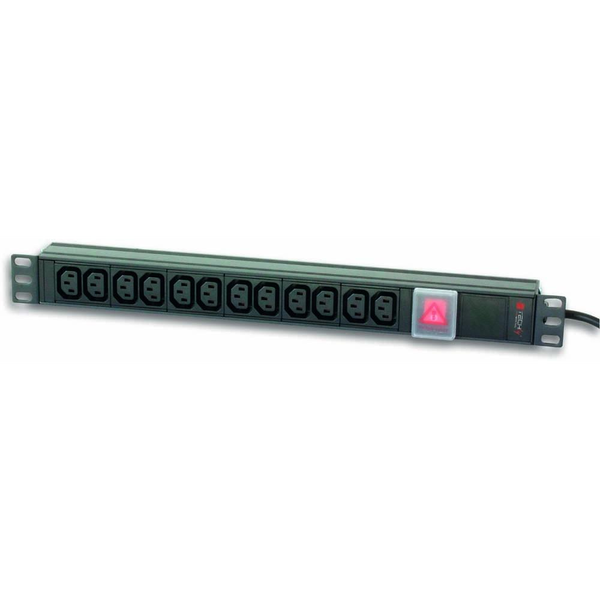 Techly 023776 prolunghe e multiple 2 m 12 presa(e) AC Interno Nero