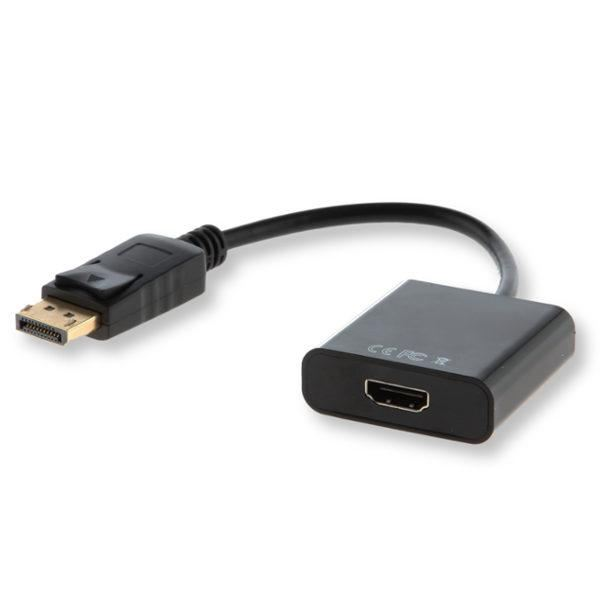 Адаптер Savio CL-55, 0.2m, DisplayPort към HDMI-A, черен