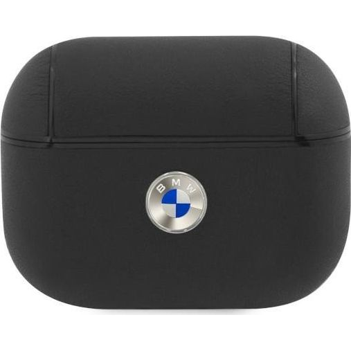 BMW Geniune Leather Silver Logo Apple AirPods Pro szilikon tok, fekete (BMAPSSLBK)