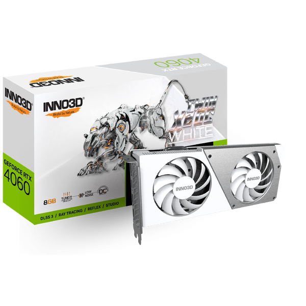 VGA Inno3D RTX4060 8GB X2 OC White (N40602-08D6X-173051W)
