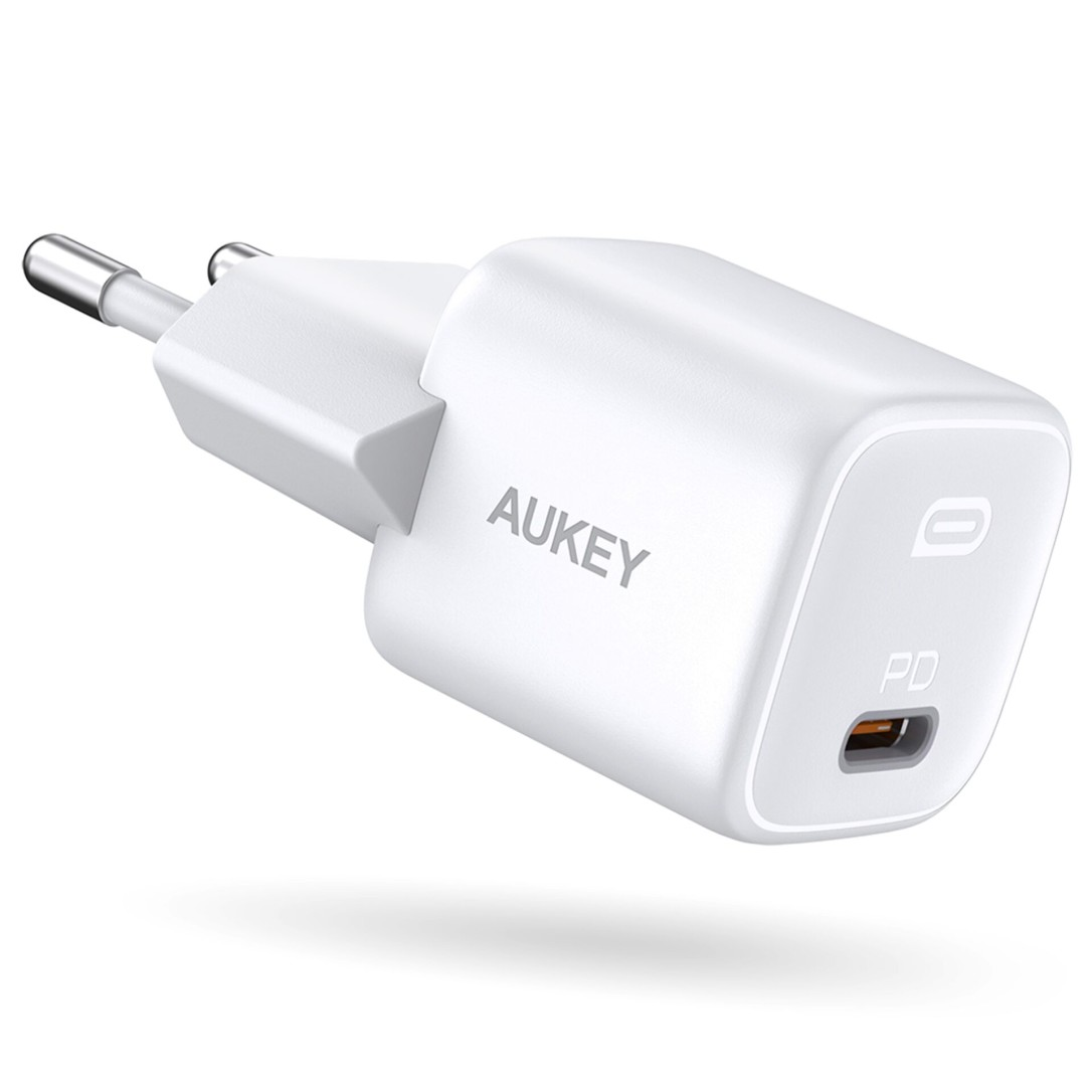 AUKEY PA-B1-WT Hálózati USB-C töltő - Fehér (20W) (PA-B1-WT)