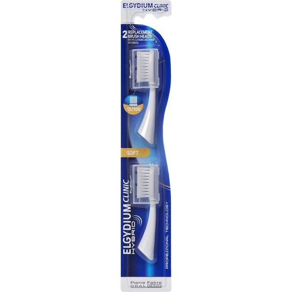 Elgydium brush head for Clinic Hybrid sonic toothbrush 2 pcs.