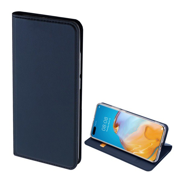 DUX DUCIS SKIN PRO tok álló, bőr hatású (FLIP, oldalra nyíló, bankkártya tartó, asztali tartó funkció) SÖTÉTKÉK [Huawei P40 Pro 5G]