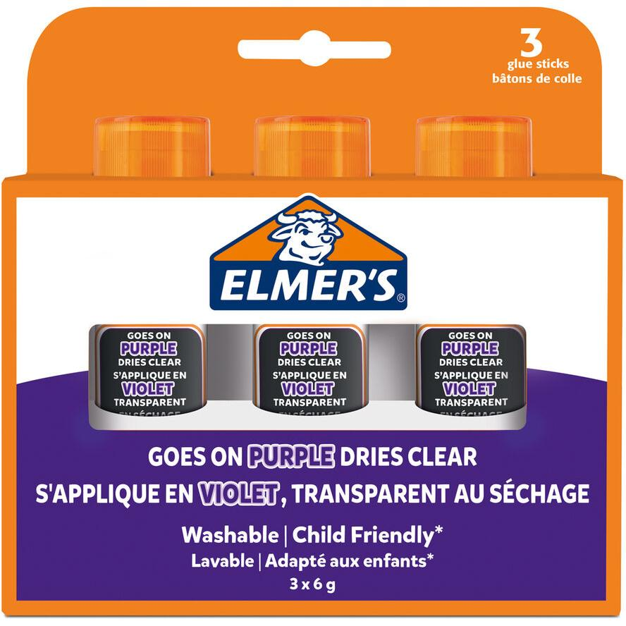 Elmers Klebestift Disappearing Purple 6G - 3er Blister (2136613)