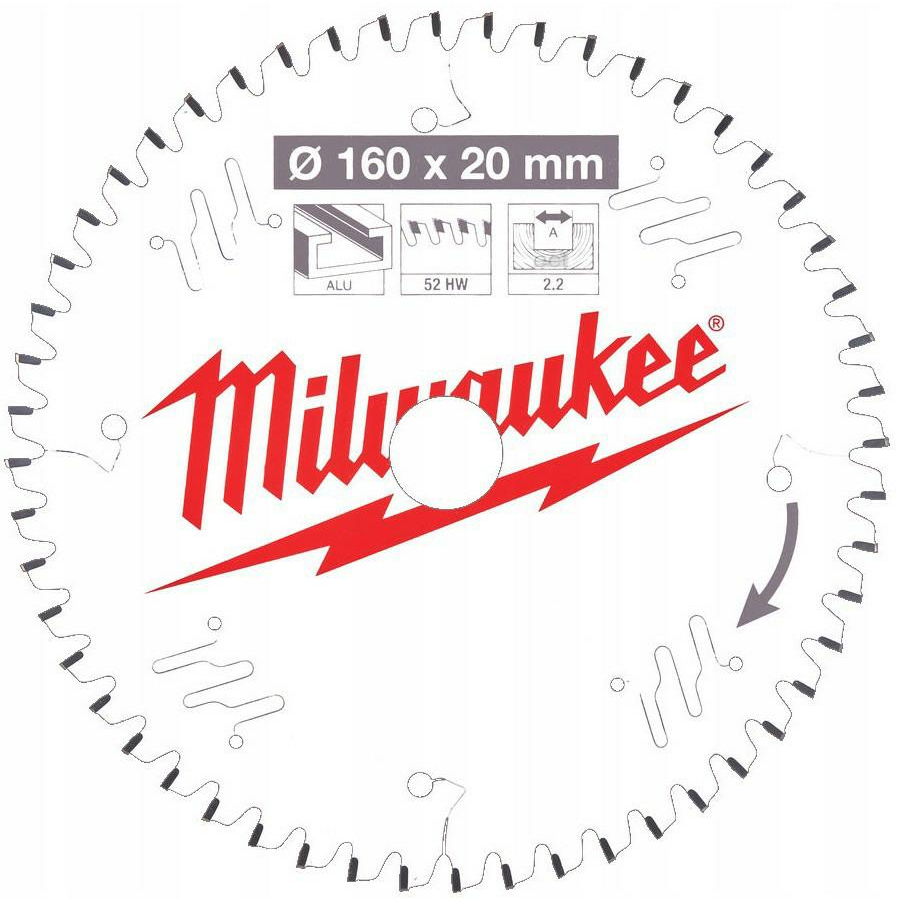Milwaukee 4932471292 Körfűrészlap - 160x20x2,2 mm, Fogszám: 52 db (4932471292)