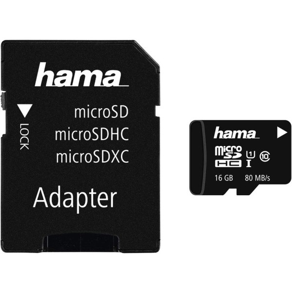 16GB microSDHC Hama CL10 + adapter (124138)