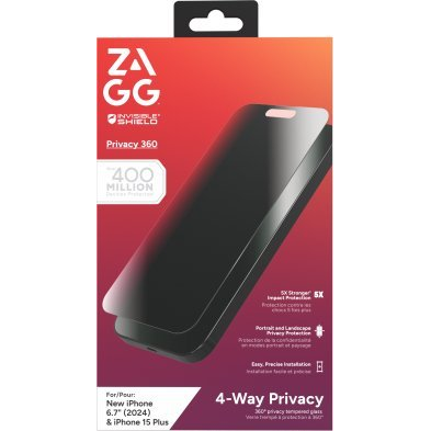 InvisibleShield Glass Elite Privacy 360 Protector de pantalla para privacidad Apple 1 pieza(s)