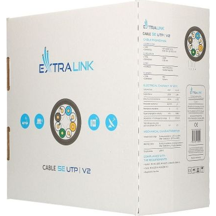 Extralink CAT5E UTP (U/UTP) V2 INDOOR TWISTED PAIR 305M (EX.10055)
