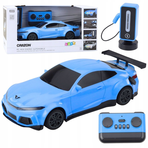 Lean Toys Elektromos Sportautó Távirányítós Töltőállomás Kék