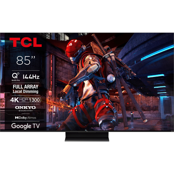 Телевизор TCL QLED 85C745, 85" (214 см), Smart Google TV, 4K Ultra HD, 100Hz, Клас F