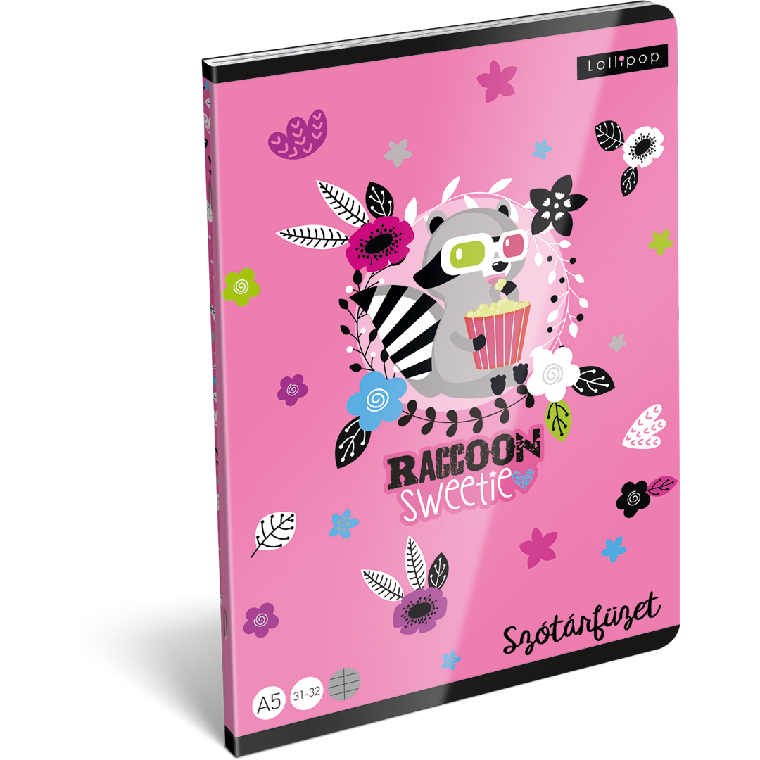 Lizzy Card Lollipop Raccoon Sweetie 32 lapos A5 Szótár füzet - Mintás (21868352)
