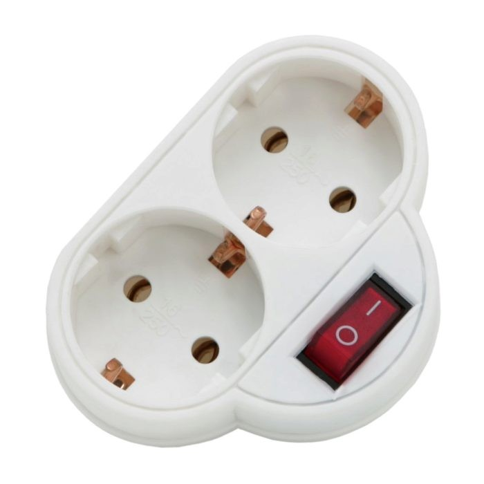 Delight Hálózati elosztó 2 aljzat kapcsolóval (05684)