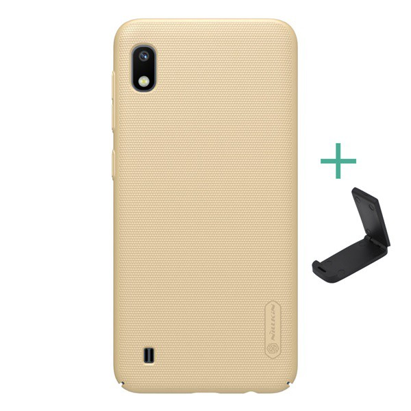 NILLKIN SUPER FROSTED műanyag telefonvédő (gumírozott, érdes felület + asztali tartó) ARANY [Samsung Galaxy A10 (SM-A105F)] (5996457890941)